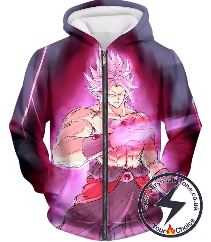 Dragon Ball Super Harnessing Infinite Power Broly The Legendary Super Saiyan Cool Anime Zip Up Hoodie